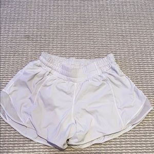 White lulu lemon hotty hot shorts in white